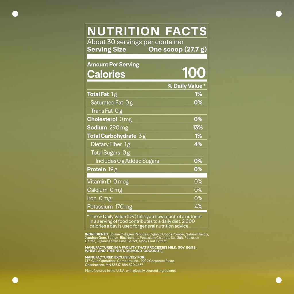 LTH Prime Collagen Peptides - Trusted by Life Time Fitness Members - Collagen Powder for Digestive Health - Supports Healthy Joints, Hair & Skin - from Grass-Fed Cows - Chocolate - 30 Servings