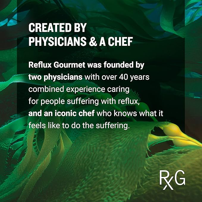 REFLUX GOURMET Natural Heartburn Acid Reflux Relief Support Supplement for GERD, LPR, Indigestion, Aid for Intermittent Fasting, Alginate Therapy, Made in The USA, Vanilla Caramel