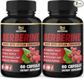 (2 Packs) Berberine Supplement Plus Ceylon Cinnamon, Turmeric, Artichoke, Milk Thistle, Black Pepper - 120 Capsules - 4 Months Supply