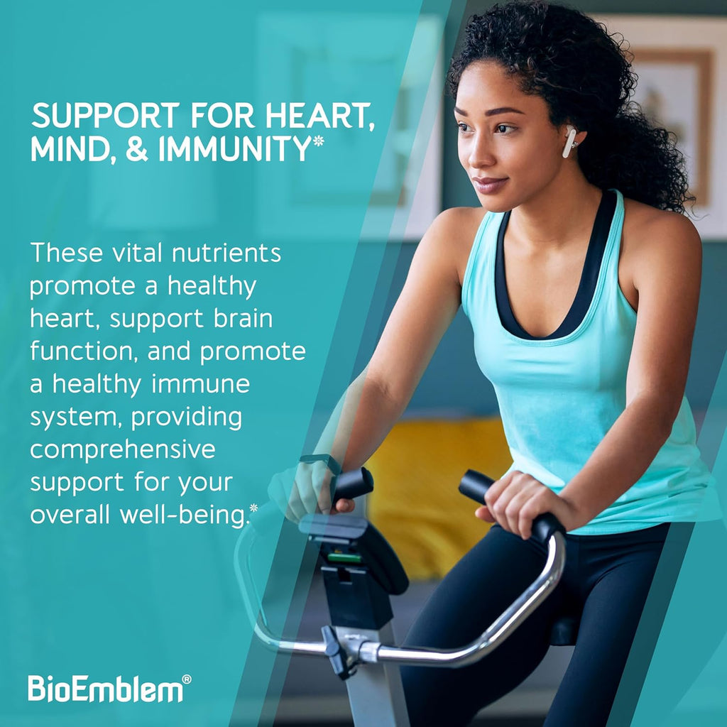 BioEmblem Magnesium Glycinate with Zinc - 300mg Chelated Magnesium Supplement - High Absorption Vegan Non-GMO 2-in-1 Complex - Immune Support, Muscles, Nerves - 90 Capsules