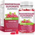 Magnesium Glycinate Gummies 600mg 120 Count - Sugar Free Magnesium Supplement - Supports for Sleep, Memory, Mood, Muscle, Relaxation, Heart & Bone Health