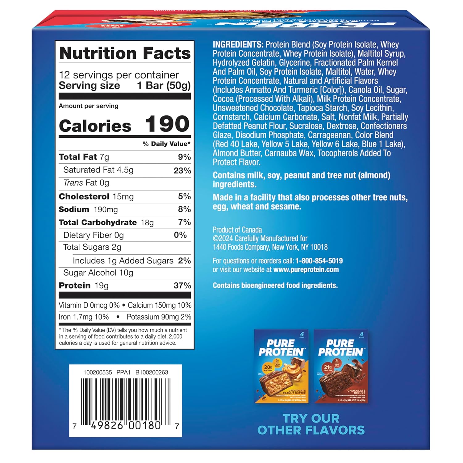 Pure Protein Bars, High Protein, Nutritious Snacks to Support Energy, Low Sugar, Gluten Free, Sundae Cone, 1.76oz, 12 Count (Packaging May Vary)