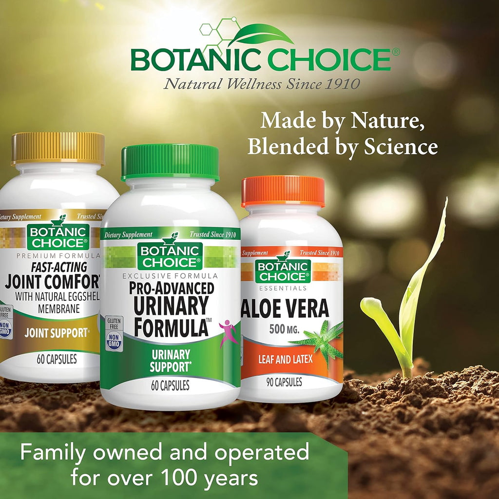 Botanic Choice Pro-Advanced Urinary Formula-Blend for Urinary Tract Health Support - Magnesium Cranberry Uva Ursi Damiana - 60 Capsules