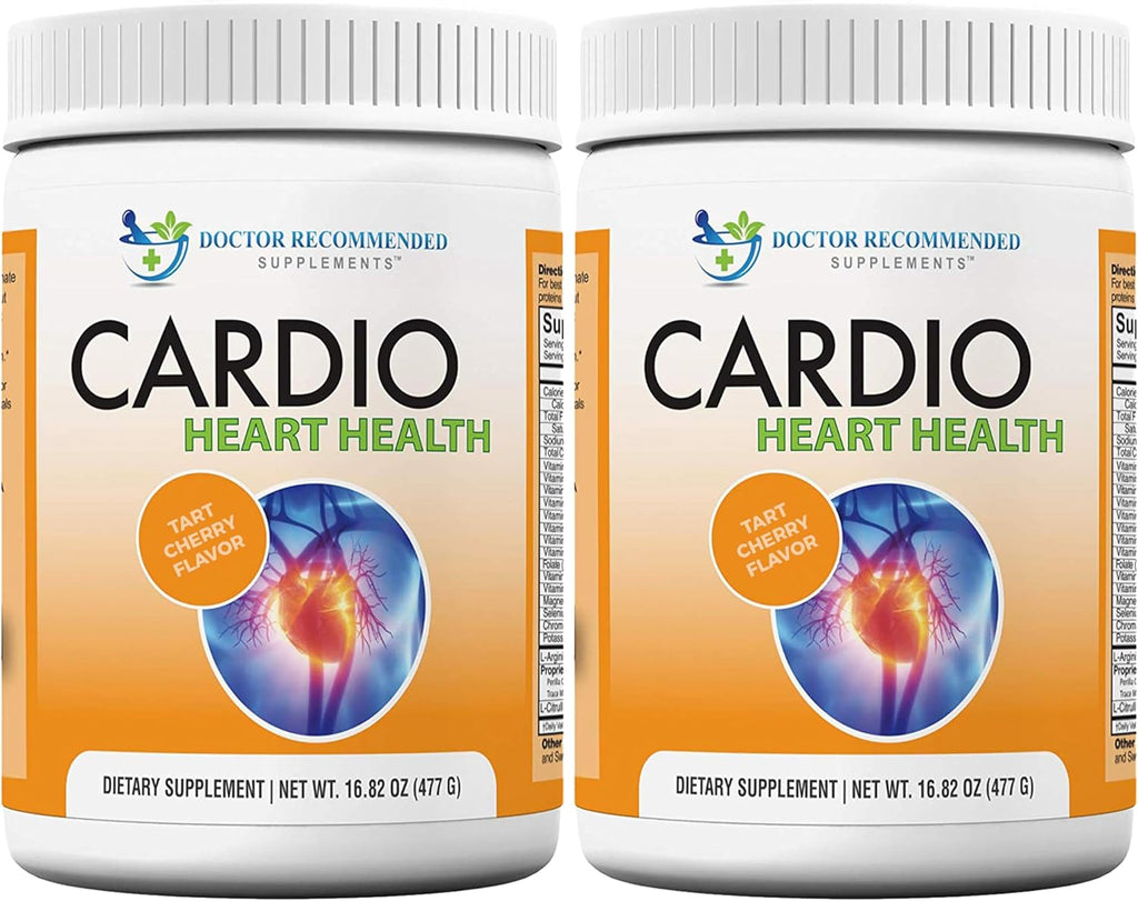 DOCTOR RECOMMENDED SUPPLEMENTS Cardio Heart Health Powder – L-Arginine Supplement 5000mg & L-Citrulline 1000mg, Tart Cherry Flavor (Pack of 2-16.82 oz / 33.64 oz)