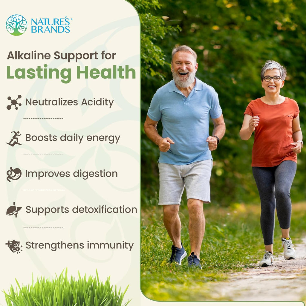 Nature’s Brands Acid-2-Alkaline Supplements for Energy, Digestion & Immunity - pH Balance & Detox Support with Turmeric, Bilberry, Barley Grass & Burdock - 90 Vegetarian Capsules