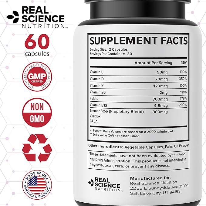 Real Science Fibromoxy Miracle – All Natural Fibromyalgia Relief Supplement for Pain, Stiffness & Fatigue with Vitamins B6, B12, C, D, K + Nitric Oxide Support – Neurological & Circulatory Aid, 60Caps