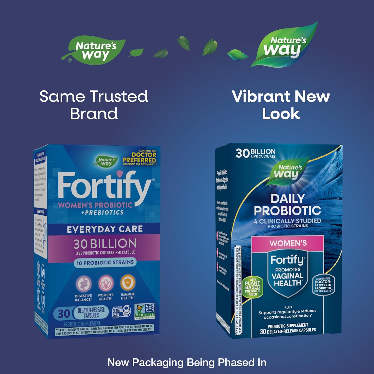 Nature's Way Fortify Daily Probiotic for Women, 30 Billion Live Cultures, 10 Strains, Prebiotics and Probiotics for Women, Supports Digestive and Immune Health* No Refrigeration Required, 30 Capsules