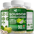 FRESHDRINKUS, Premium 90 Soursop Graviola Gummies, 2000mg per Serving, 45 Days Supply – 100% from Natural Soursop Graviola Leaves Extract, Vegan, Non-GMO, Gluten-Free (90 Gummies)