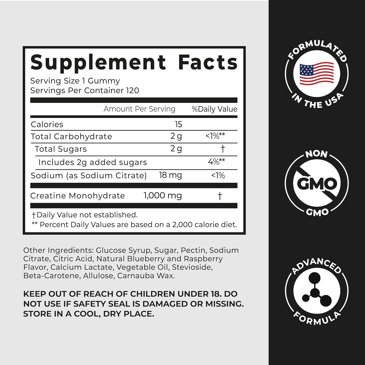 PurePremium Creatine Supplements for Men/Women - Non-GMO Creatine Monohydrate Gummies 5g for Strength, Endurance Support, Muscle Recovery - 120 Gummies