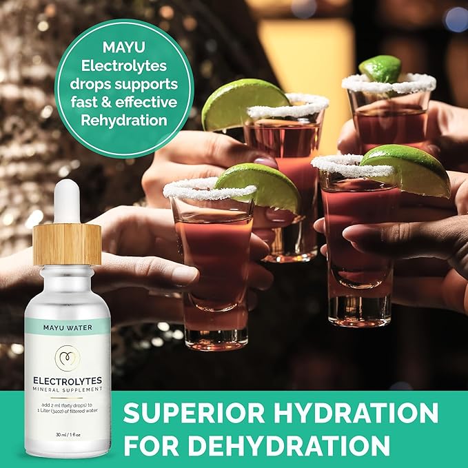 MAYU, Concentrated Electrolyte Drops (3 btls.), Restores Vital Electrolytes & Stamina, 494 Electrolytes/Serving + 67 Trace Minerals, Tested for Heavy Metals, No Additives, Purest Sources, w/Magnesium