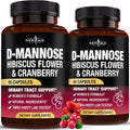 D-Mannose with Cranberry & Hibiscus - High Strength for Urinary Tract Health - Supplement for Women - Bladder, Liver & Microflora Support - Made in USA - Vegan, 120 Capsules