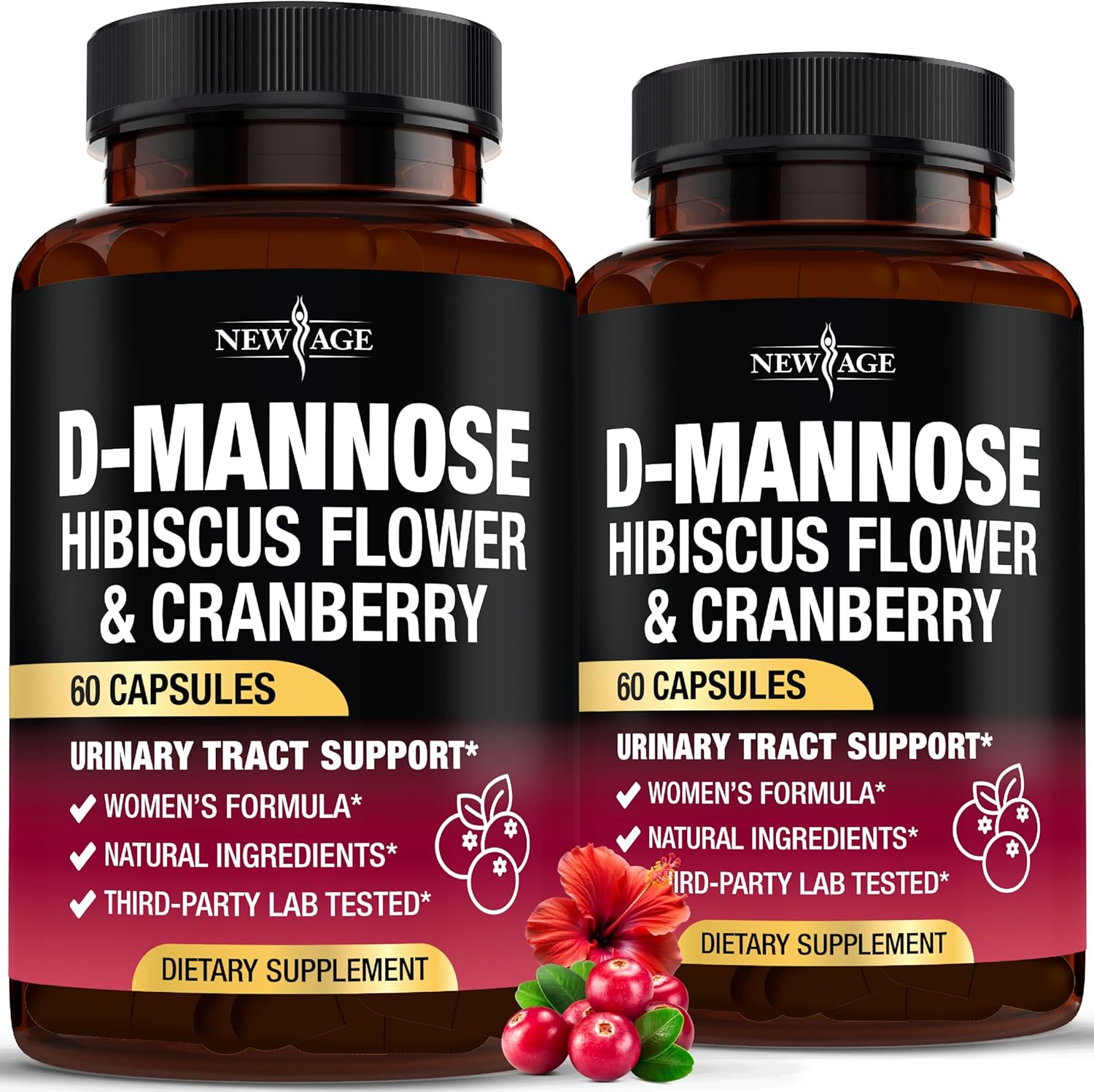 D-Mannose with Cranberry & Hibiscus - High Strength for Urinary Tract Health - Supplement for Women - Bladder, Liver & Microflora Support - Made in USA - Vegan, 120 Capsules