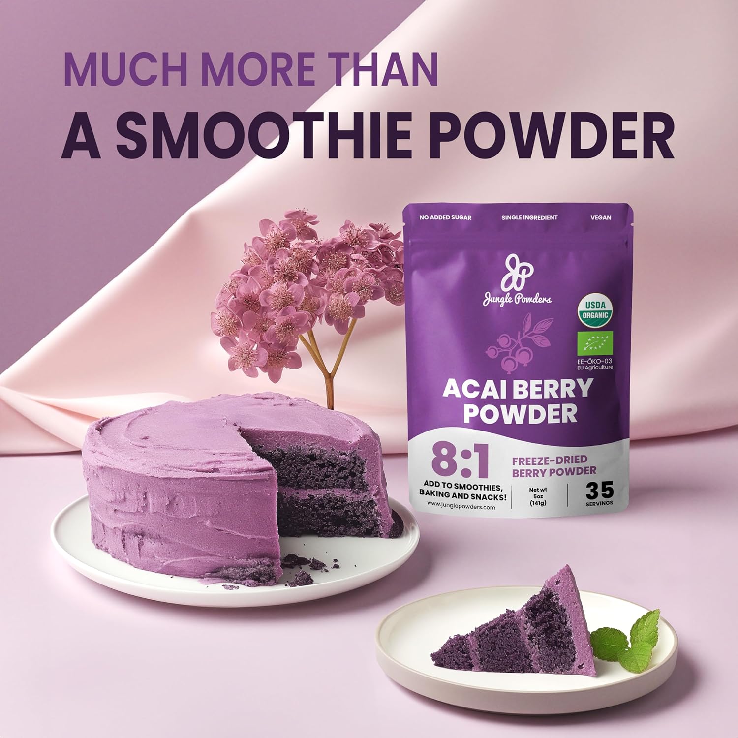 Organic Acai Powder 5 Ounce Bag Freeze Dried Acai Berry Powder from Whole Berries, Antioxidant-Rich Acai Powder Organic for Smoothie Bowls, Acai Berries Superfood Smoothie Powder