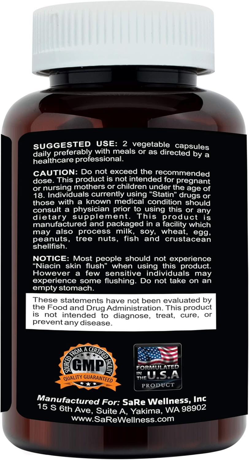 Clinical Daily Cholesterol Care Supplement. Vegan Cholesterol and Triglyceride Supplements. Plant Sterols Supplements Cholesterol Support with Guggul, Garlic, Niacin. 120 Capsules