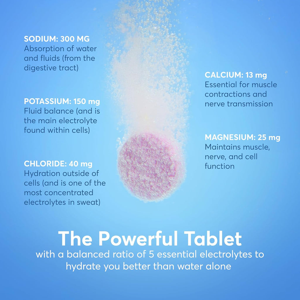 Nuun Sport Electrolyte Tablets with Magnesium, Calcium, Potassium, Chloride & Sodium, Gluten Free & Vegan, Watermelon, 4 Pack (40 Servings Total)