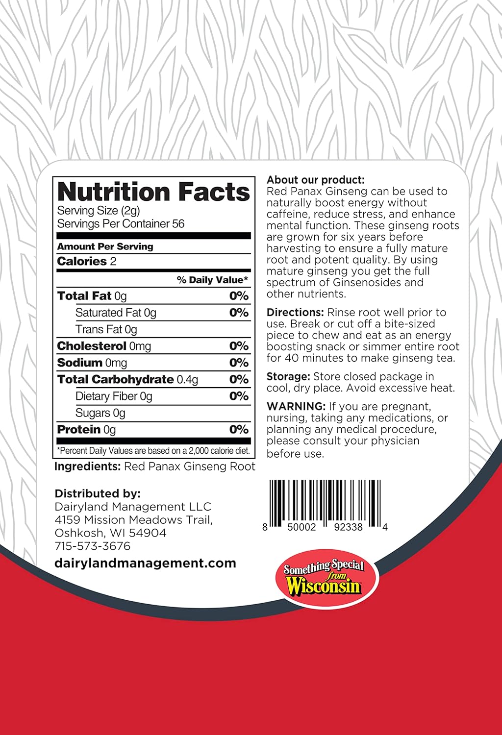 16 oz Pack of Korean Panax Ginseng Root - Authentic Panax Ginseng - Non-GMO, Gluten Free Ginseng Root - Use Ginseng in Soup, Tea, Congee