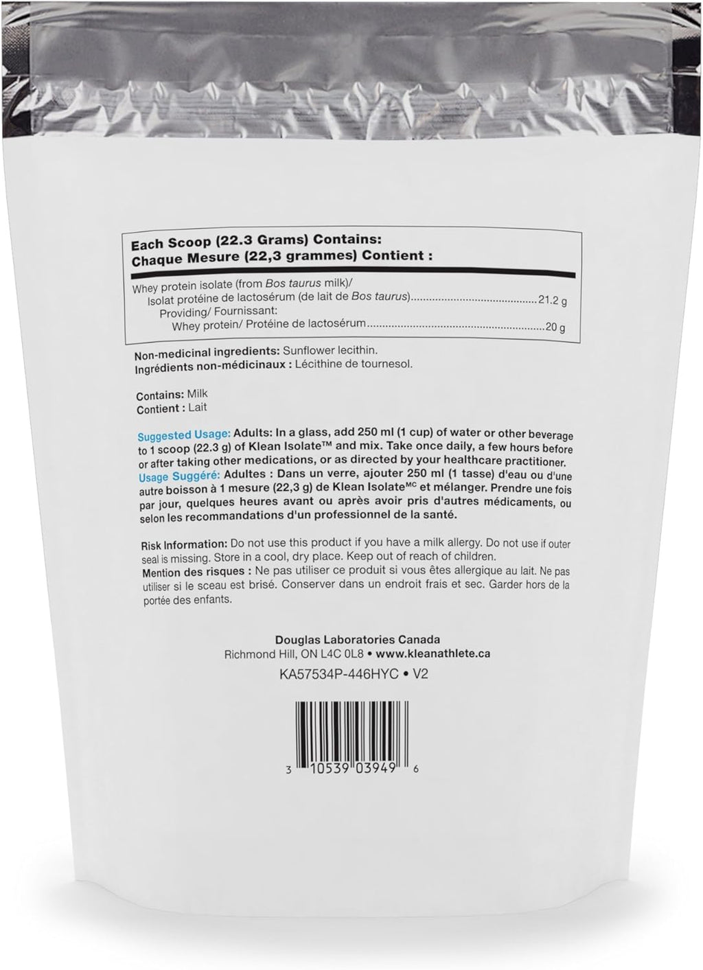 Klean Athlete Klean Isolate - Whey Protein Isolate - Daily Protein & Amino Acid - Intake for Muscle Integrity* - NSF Certified for Sport - 20 Servings - Unflavored
