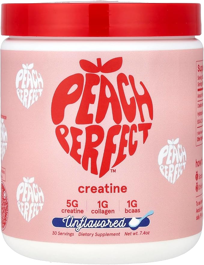 Peach Perfect Creatine Blend for Women – Micronized Creatine Monohydrate with BCAA & Collagen for Glute Strength Support – Unflavored – 30 Servings