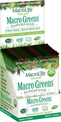 MacroLife Macro Greens Powder 38 Superfood Probiotics Antioxidants Digestive Enzymes & Adaptogen Supplement - Daily Super Green Juice & Smoothie Mix Packets - Non-GMO Vegan Gluten-Free - 12 Servings
