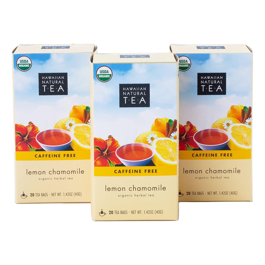 Organic Lemon Chamomile Tea - Caffeine Free Herbal Tea - Supports a Good Night’s Sleep - Calming, Relaxing Tea for Bedtime - 60 Tea Bags