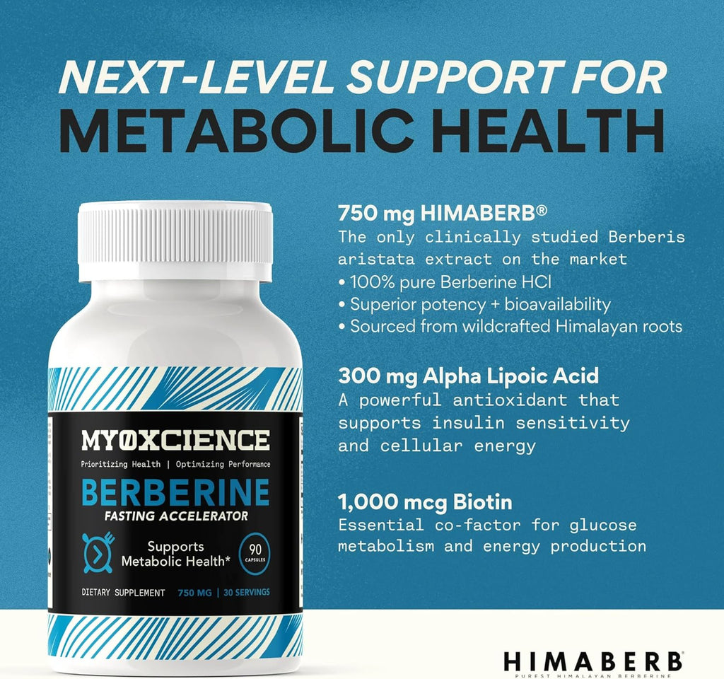 MYOXCIENCE Berberine Fasting Accelerator | Himaberb Berberine HCL with ALA (Alpha Lipoic Acid) and Biotin (90 Capsules)