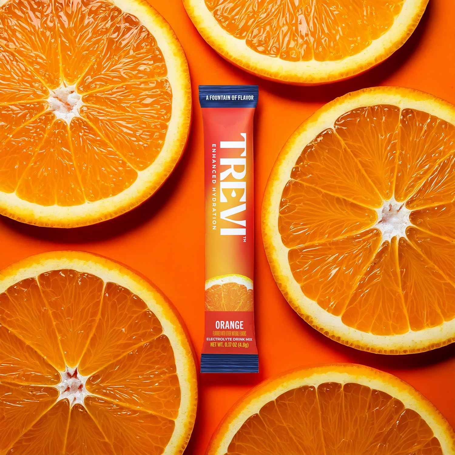 TREVI™ Sugar Free Electrolytes - Drink Mix Hydration Powder Packets - 8 Count - Orange