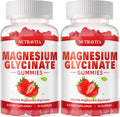 Magnesium Glycinate Gummies 1000mg with L-Threonate,Chelated Magnesium Potassium Complex Supplement with VitD, B6, CoQ10, Calcium,Supports for Memory, Calm, Mood - 180 Gummies Strawberry