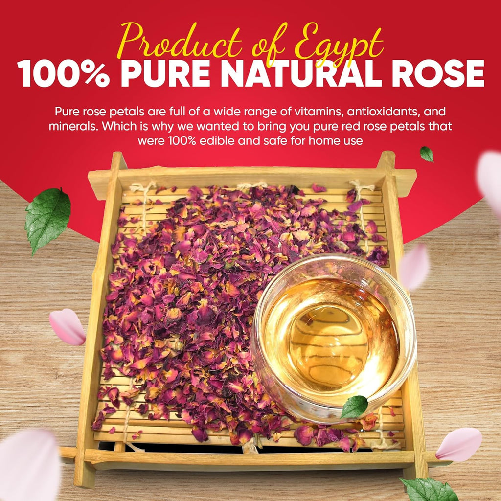 Greenhilltea Rose Petals Dried Flowers in Resealable Pouch, Edible Flowers for Herbal Tea, Rosewater, Baking, Decorating Desserts, Gluten and Caffeine Free 1 OZ bag