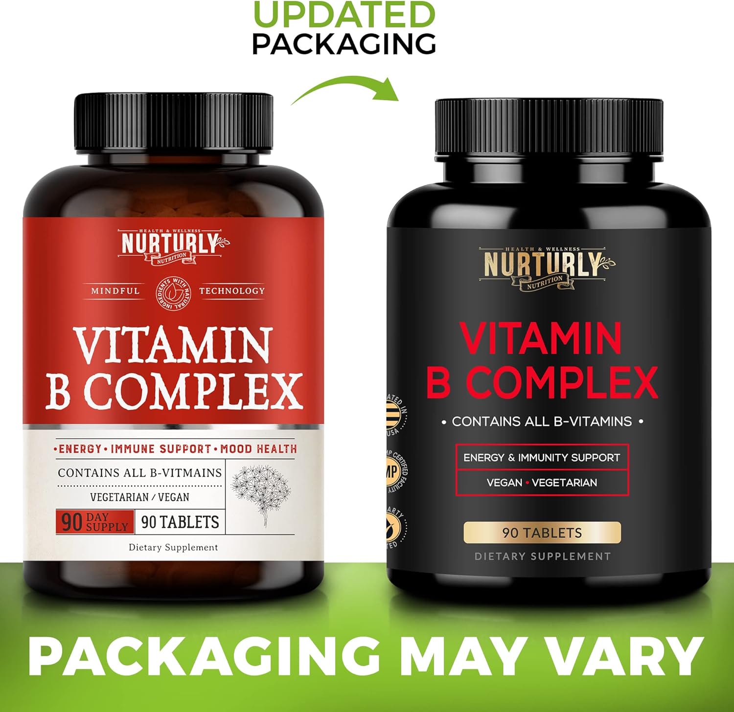 Vitamin B Complex - Contains All Essential B Vitamins - B1, B2, B3, B5, B6, B7, B9, B12 and Biotin - Super B Complex Vitamins for Energy, Immunity Support - 180 Tablets