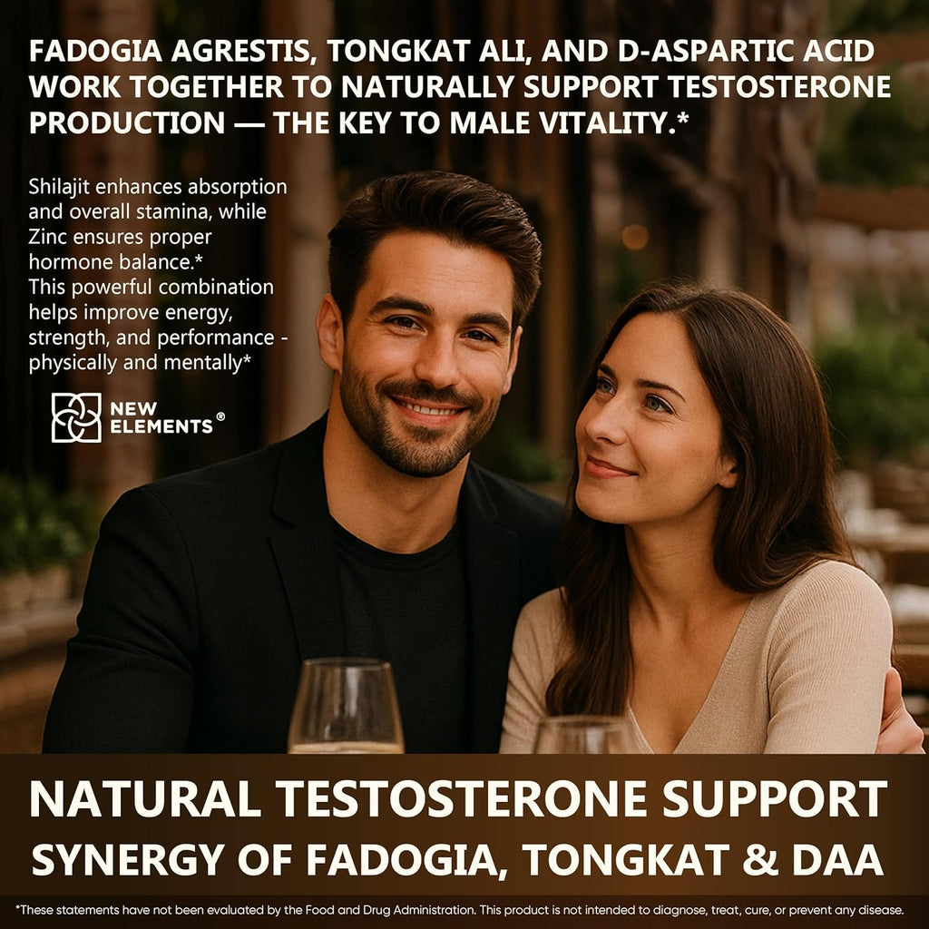 Natural Testosterone Booster Supplement for Men – Test Booster with Tongkat Ali, Fadogia Agrestis, Shilajit, Ashwagandha, Ginseng, Tribulus, Boron, DAA, L-Citrulline, D3 K2, Zinc & Magnesium