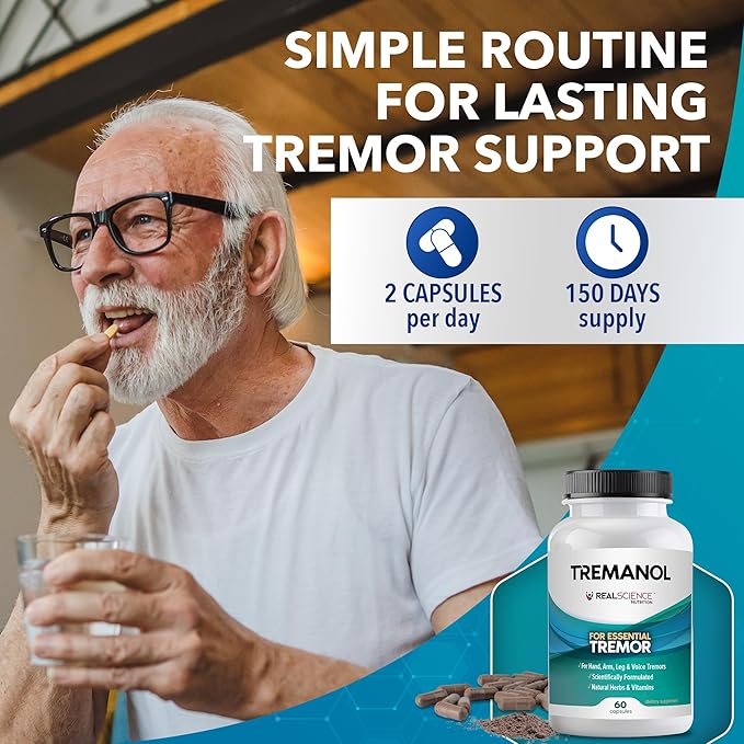 Tremanol Natural Aid Herbal Supplement – Includes Vitamin B2 & B12, Passionflower & Skullcap – 60 Caps (Pack of 5) – Made in USA