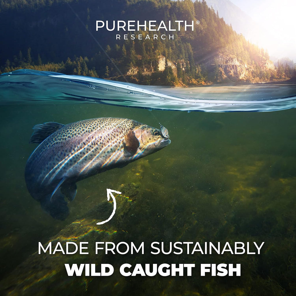 PUREHEALTH RESEARCH Complete Omega 3 Fish Oil Softgels - Omega-3 Fatty Acid Supplements- EPA DHA Supplement - Non-GMO- 90 Soft Gels
