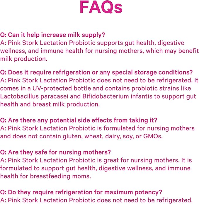 Pink Stork Lactation Probiotic - 30 Billion CFUs Multi Strain Postnatal Probiotics for Breastfeeding Women - Support Breast Milk & Gut Health, Postpartum Essentials, Mint Essence, 30 Capsules