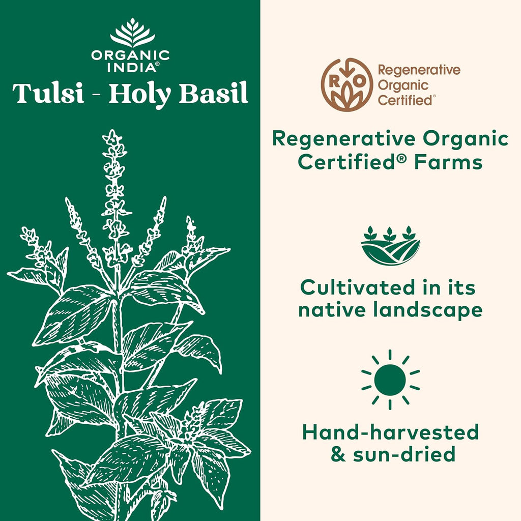 Organic India Tulsi Original Loose Leaf Herbal Tea - Immune Support, Vegan, Gluten-Free, Kosher, USDA Certified Organic, Non-GMO, Caffeine-Free, Healthy Stress-Relief & Uplift Mood - 1 lb Bag