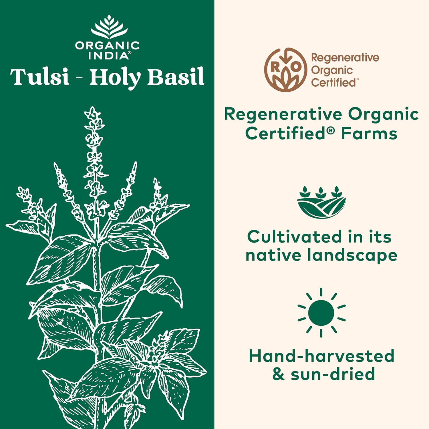 Organic India Tulsi Original Loose Leaf Herbal Tea - Immune Support, Vegan, Gluten-Free, Kosher, USDA Certified Organic, Non-GMO, Caffeine-Free, Healthy Stress-Relief & Uplift Mood - 1 lb Bag