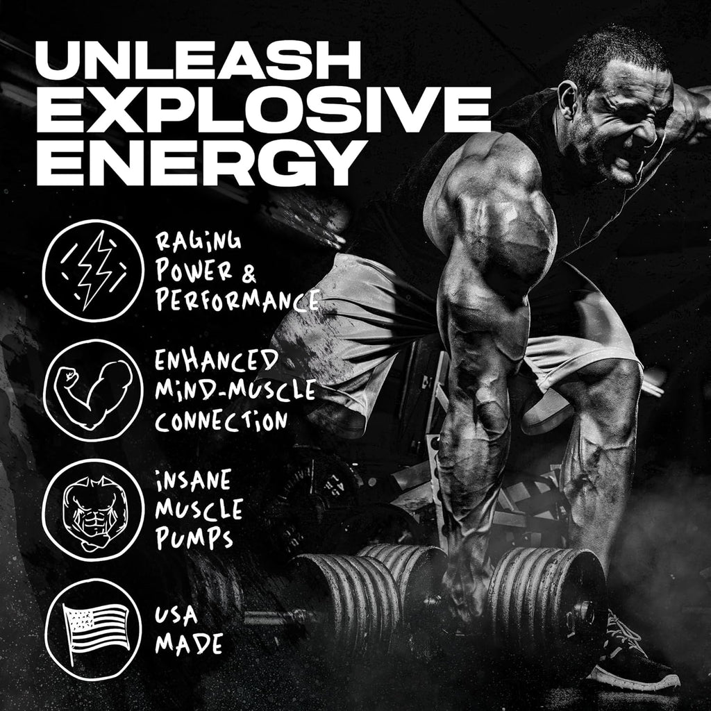 AFTERDARK INHUMAN Pre-Workout Powder, Enhanced Mind-Muscle Connection, Sustained Energy, Potent Nootropic Blend, Vegan, Gluten-Free, Soy-Free, 400mg Caffeine, No Crash, Paradise Punch