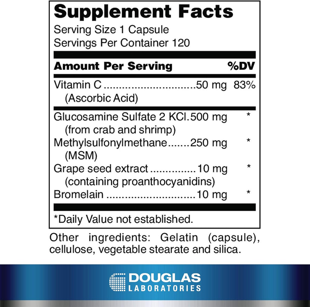 Douglas Laboratories Glucosamine + MSM Forte | Nutritional Formulation to Support Maintainance and Health of Aging Joints | 120 Capsules