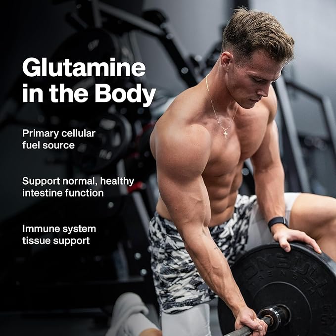 Muscletech 100% L-Glutamine Powder for Enhanced Muscle Recovery - Pure L Glutamine Muscle Growth Builder & Energy Boosting Nutritional Supplement for Men & Women - Unflavored, 60 Servings
