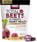 Force Factor Total Beets Ultimate Heart Health Chews for Blood Pressure Support, with Beetroot Powder, CoQ10, B Vitamins & Grapeseed Extract for Blood Flow & Energy, Pomegranate Berry, 60 Soft Chews