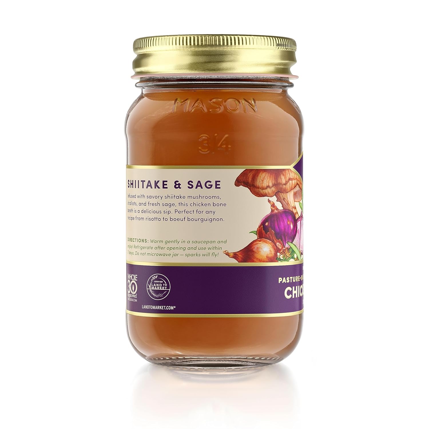 FOND Pasture-Raised Regenerative Chicken Bone Broth infused with Organic Shiitake & Sage