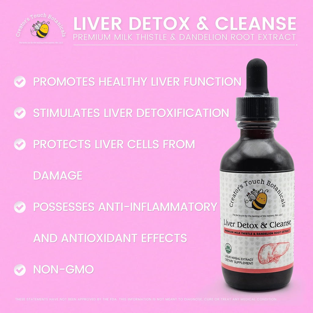 Creator's Touch Botanicals Liver Detox and Cleanse Herbal Supplement, 2 fl. oz, Milk Thistle and Dandelion