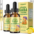 2 Pack Liposomal GABA L-Theanine Drops for Kids - Liquid GABA Supplement with Magnesium, Chamomile, Lemon Balm & Vitamin B6 - Support Relaxation, Focus & Stress Relief for Kids & Adults - Lemon