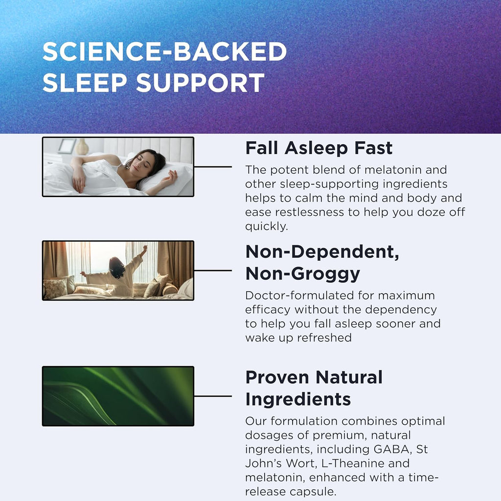 DR. EMIL NUTRITION EZ Doze Vegan Natural Sleep Aid with Valerian Root, GABA & 5HTP - Extra Strength Sleeping Pills for Adults - Safe and Non-Habit Forming (60 Veggie Capsules Pack of 2)