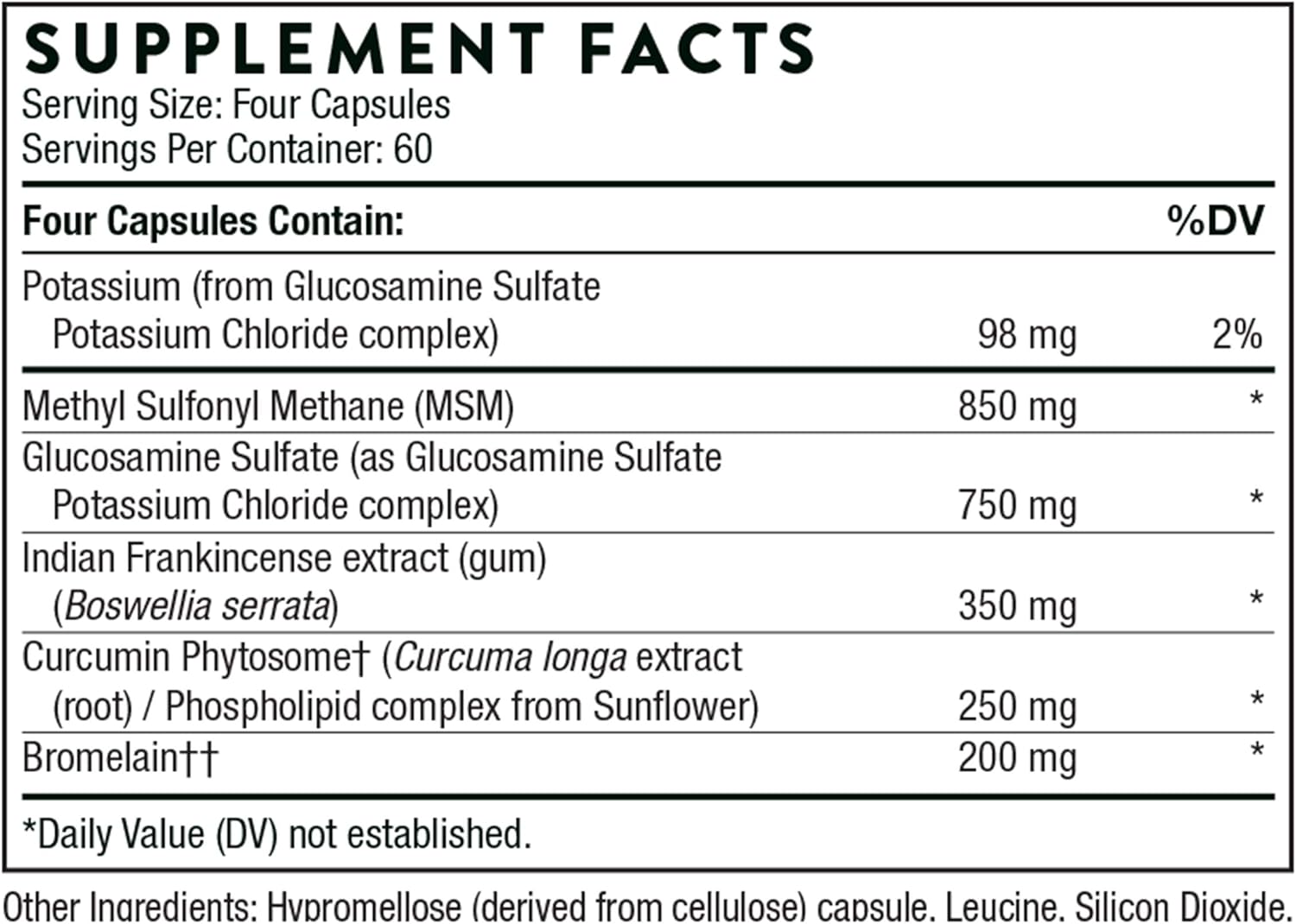 THORNE - Joint Support Nutrients - Glucosamine and MSM with Curcumin, Bromelain, and Boswellia for Joint Support* - 240 Capsules