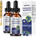 Potassium Magnesium Supplement Liquid Drops 2 Pack,High Absorption Potassium Supplement with Magnesium,L-Theanine, Vegan,Organic Potasio Support Leg Cramps, Bone, Muscle,4 Fl oz