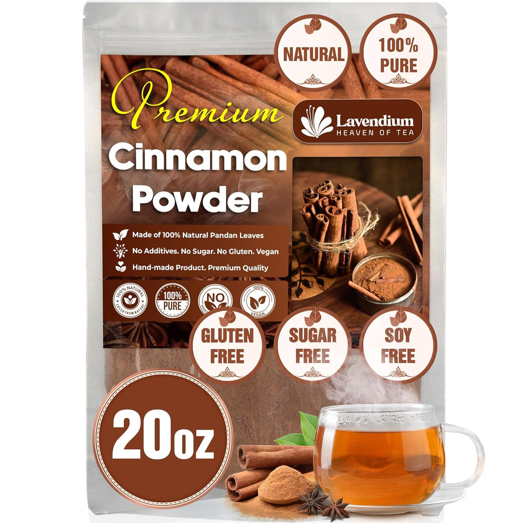Lavendium Premium 20oz Cinnamon Powder, 100% Natural & Pure, Ground Cinnamon Bark, No Additives, No Gluten, Vegan