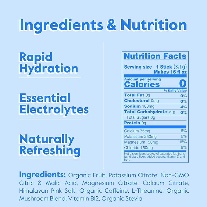Nectar Energy Booster - Organic Caffeine, B12 & Electrolytes - Sugar Free & Zero Calorie – Healthy Coffee, Energy Drink & Soda Alternative – Hydration & Energy Supplement (Variety 30 Powder Packets)