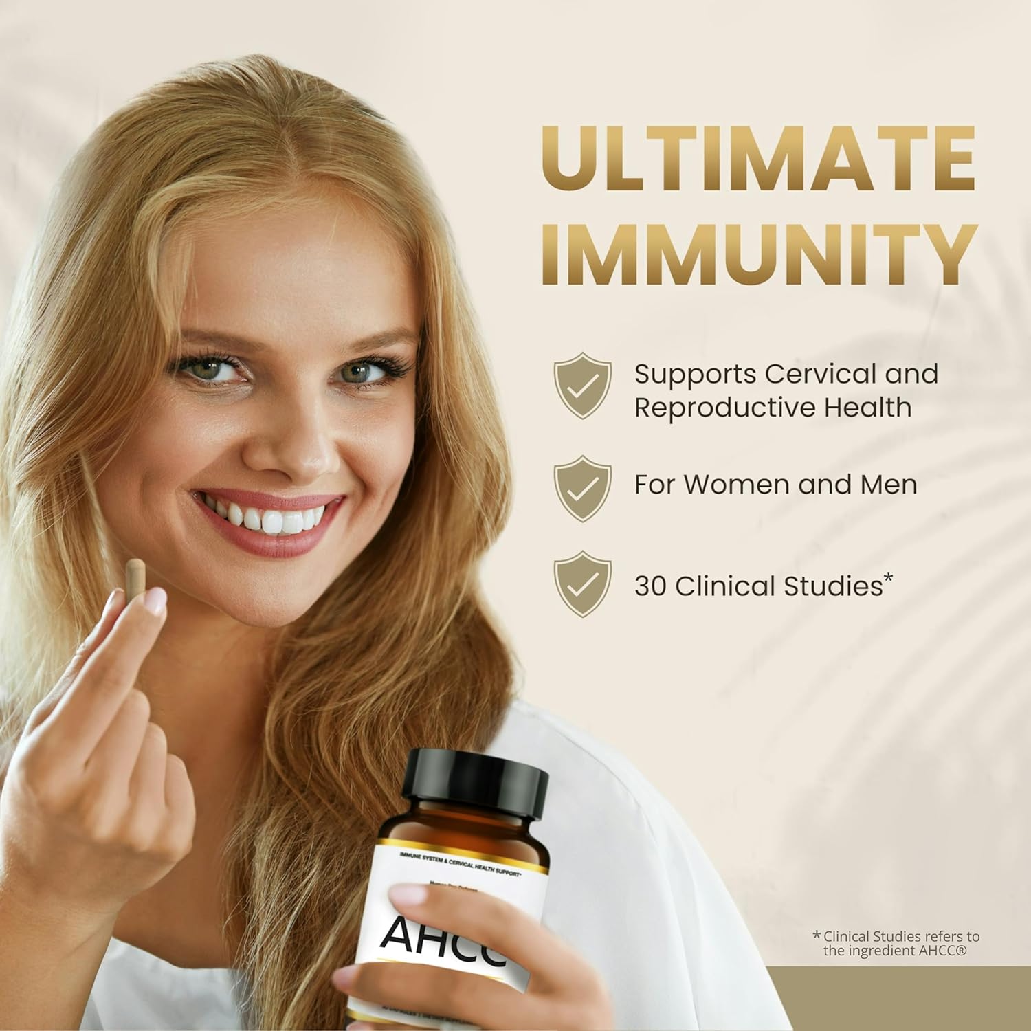 Premium AHCC & Shiitake Mushroom 1100 mg per Serving Supplement, Natural Immunity Booster, Maintains Natural Killer Cell Activity | AHCC is Proven in 30+ Studies | 60-Day Supply, 2-Pack