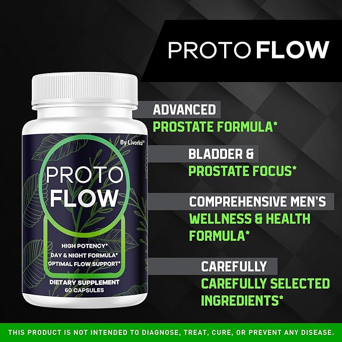 LIVORKA (3 Pack) Proto Flow - Proto Flow Support, ProtoFlow, ProtoFlow Reviews, ProtoFlow Formula, Proto Flow Male Capsules, Proto Flow Supplement for Men, Proto Flow Pills, 180 Capsules for 3 Months