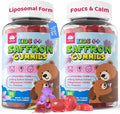 Saffron for Kids Gummies, Liposomal Saffron Supplements Focus Calm Gummies, Organic Saffron Extract with Magnesium Glycinate, L-Theanine & GABA for Mood Sleep - Melatonin Free, Sugar Free, Vegan,120Ct